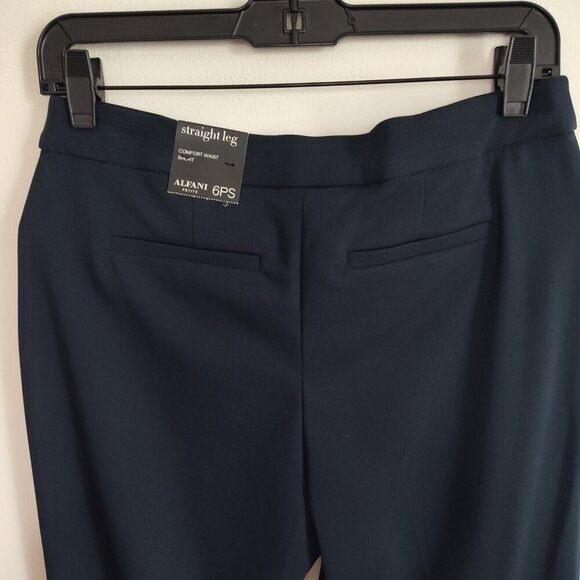 Ladies SZ 6PS Alfani Navy Straight-Leg Pant - Picture 4 of 6
